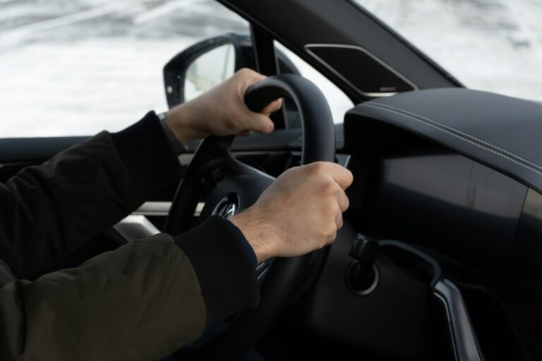 Truck driver cabin interior dashboard road