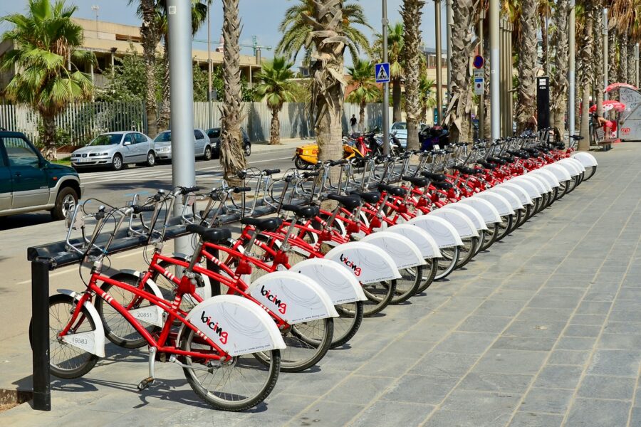 Station based bike sharing racks street
