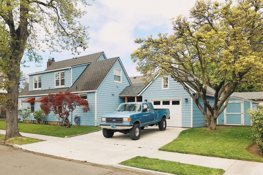 Driver home parking driveway