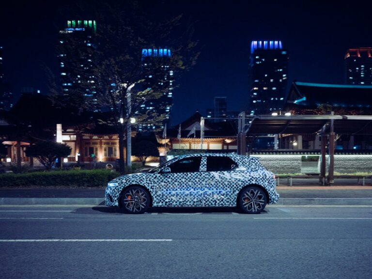 Hyundai ioniq sedan driving night