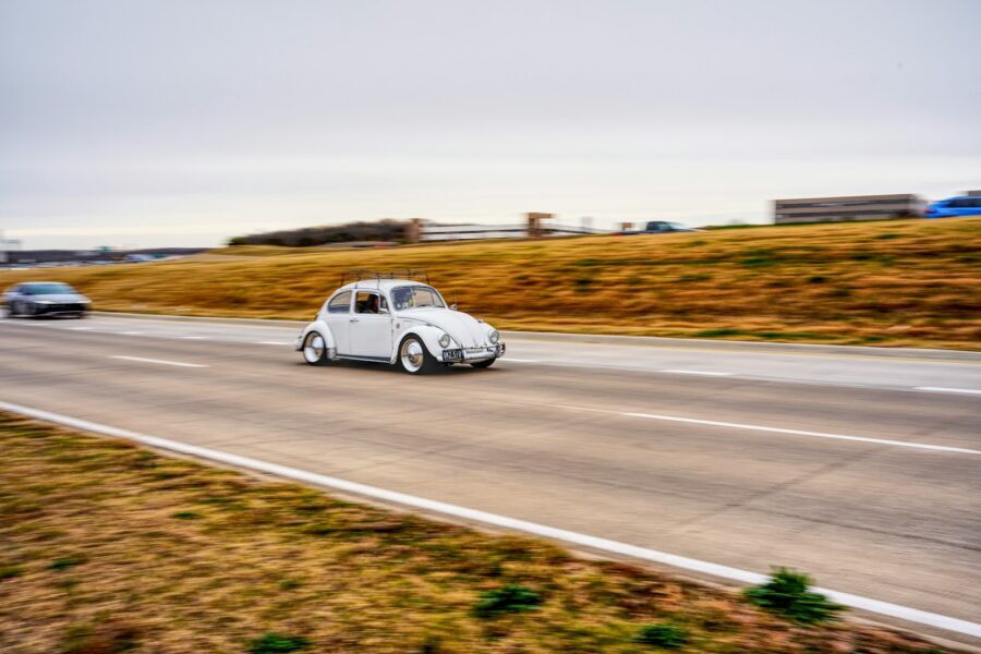 Volkswagen suv driving highway
