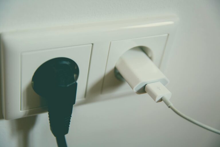 Plugged household outlet