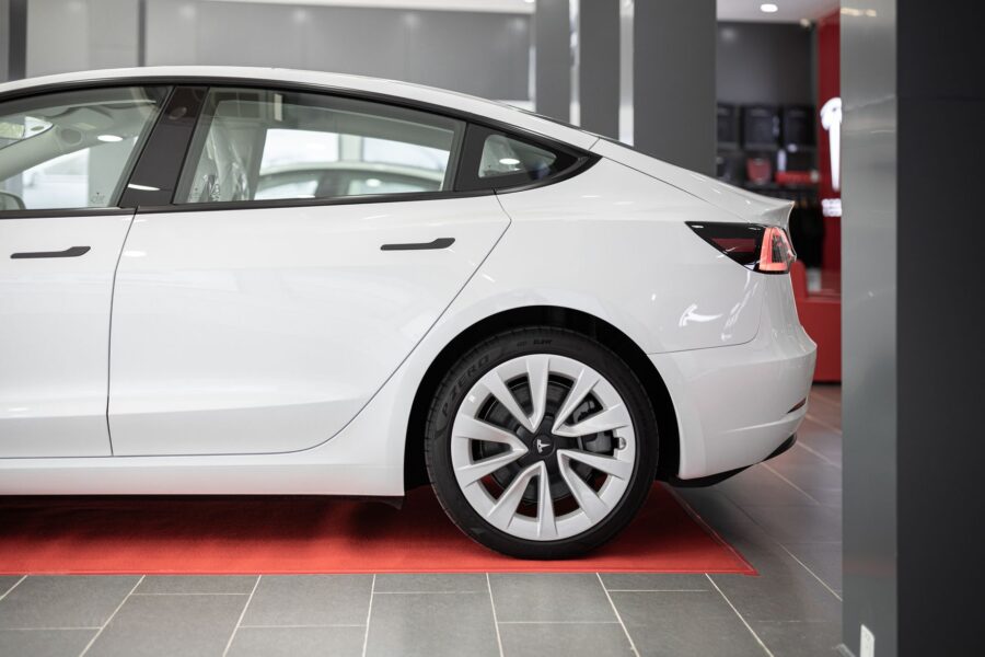 Electric car warranty paperwork showroom