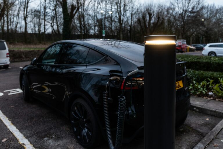 Public charging station parking lot