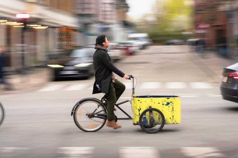 Cargo bike micro depot city street