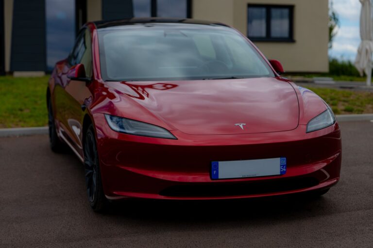 Electric car parked