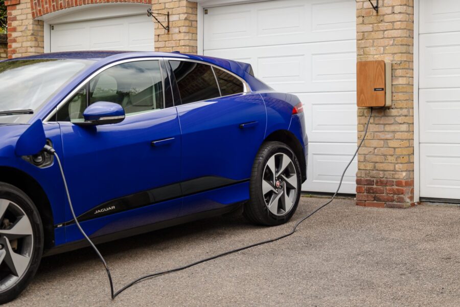 Electric car parked