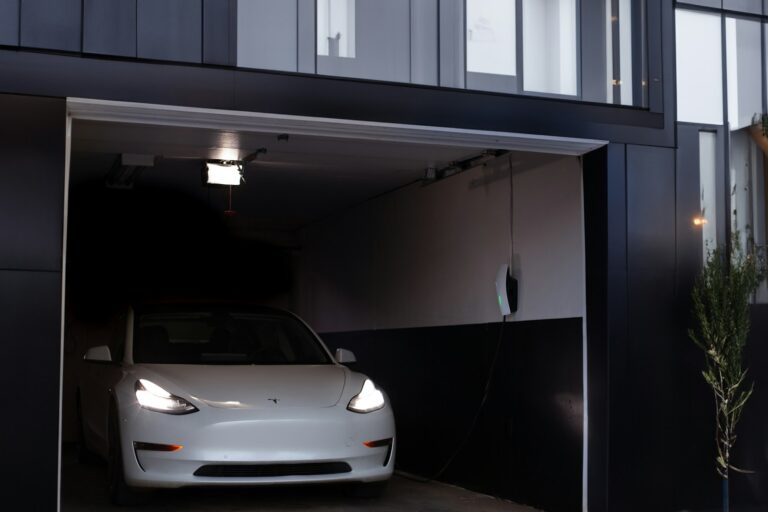 Electric car parked