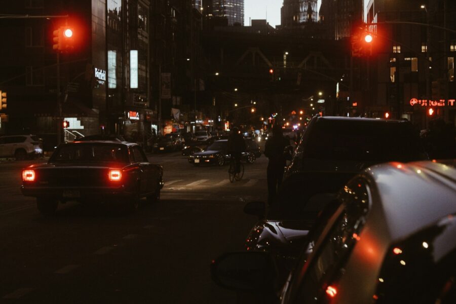 City intersection night