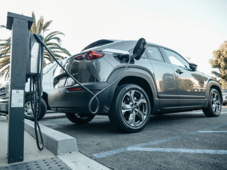 Electric vehicle parked