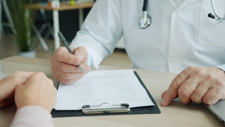 Patient taking notes