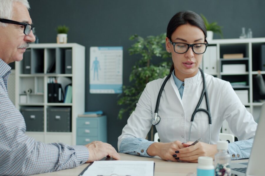 Doctor patient talking